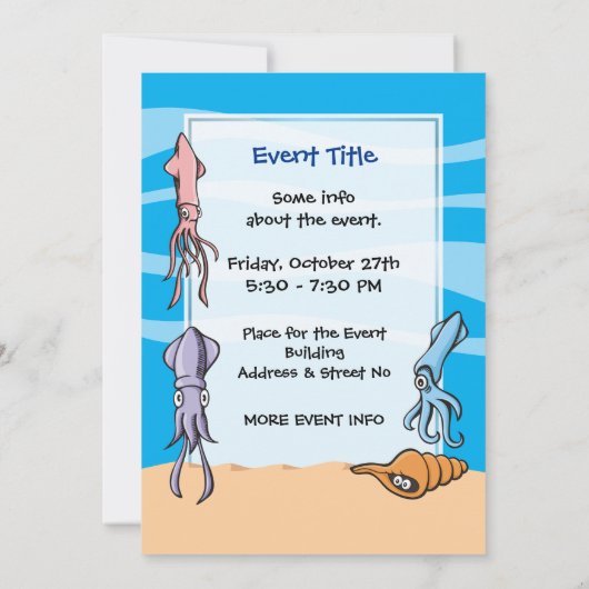 Invitation Caricatures de calmar (Dos)