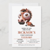 Invitation Caricatures du cheval 1er anniversaire (Devant)