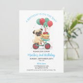 Invitation Carlin à vélo avec gâteau fête du 2e anniversaire (Debout devant)