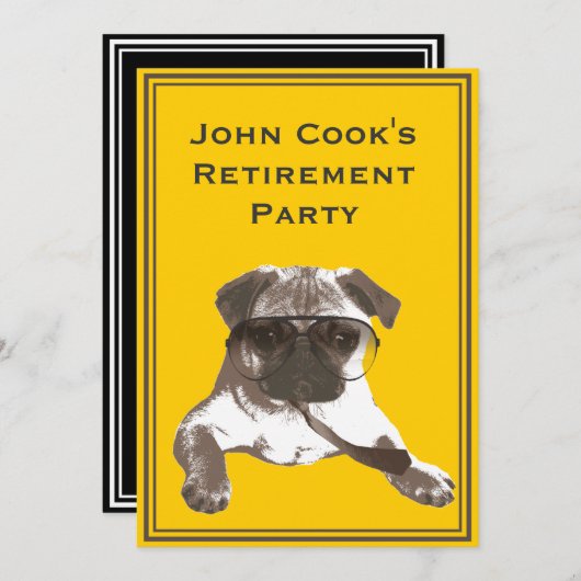 Invitation Carlin amusant avec l'invitation de Cravate Retire (Devant / Derrière)