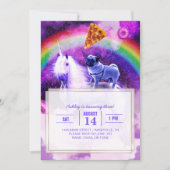 Invitation Carlin arc-en-ciel dans l'espace chevauchant une l (Devant)