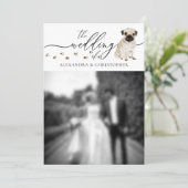 Invitation Carlin Chien chiot Mariage Photo (Debout devant)
