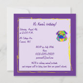 Invitation Carlin dans l'anniversaire de couleurs (Dos)