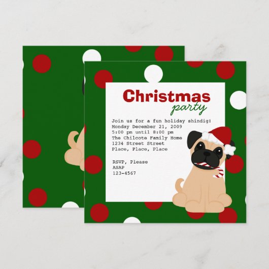 Invitation Carlin de Noël (Devant / Derrière)