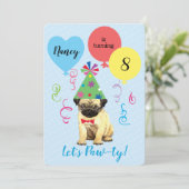 Invitation Carlin des ballons de fête d'anniversai (Debout devant)