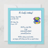 Invitation Carlin en couleurs Anniversaire (Dos)