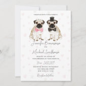 Invitation Carlin thème patte coeur chien mariage (Devant)