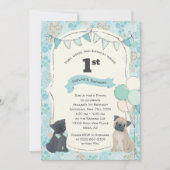 Invitation Carlins et baisers Chien Chien Coquelicot Photo An (Devant)