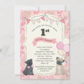 Invitation Carlins et baisers Chien Chien Coquelicot Photo An (Devant)