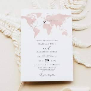 Invitation CARMEN Destination Blush Watercolor Mariage
