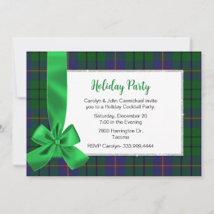 Invitation Carmichael Tartan Plaid Custom Christmas Party