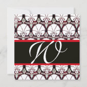 Invitation CARNATIONS DE DOMMAQUES ROUGES NOIR MONOGRAM Gold (Devant)