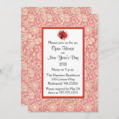 Invitation Carnations Open House Jour de l'An (Devant / Derrière)