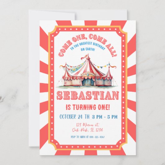 Invitation Carnaval 1er anniversaire (Devant)