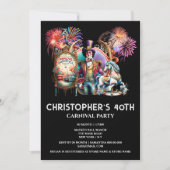 Invitation Carnaval à thème du cirque pour adultes (Devant)