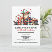 Invitation Carnaval anniversaire rétro cirque tente carousin  (Debout devant)