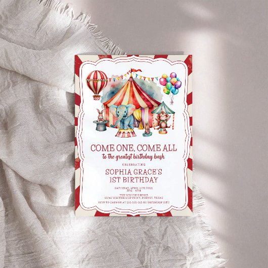 Invitation Carnaval Budget Cirque Spectacle & Animaux Anniver