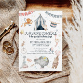 Invitation Carnaval Circus Party Thème 1er anniversaire