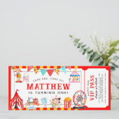 Invitation Carnaval Circus Show Billets Anniversaire de enfan (Debout devant)