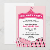 Invitation Carnaval Cirque Anniversaire Fête Appartement Invi (Devant / Derrière)