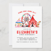 Invitation Carnaval Cirque Tente Clown Show Party Enfant Anni (Devant)