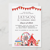 Invitation Carnaval Cirque Tente Ferris Fête de Roue Annivers (Devant)