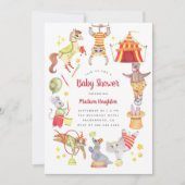 Invitation Carnaval d'Aquarelle mignonne Cirque Baby shower a (Devant)