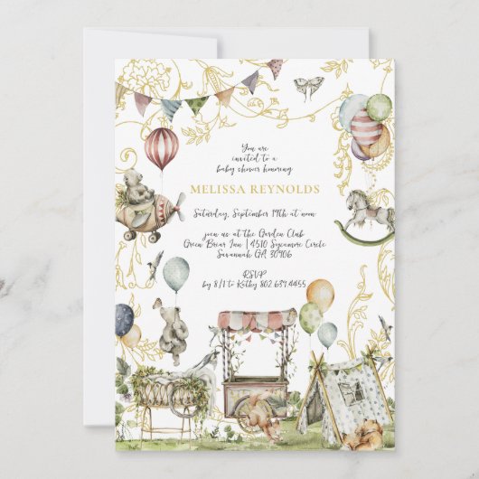 Invitation Carnaval de cirque | Baby shower forestier (Devant)