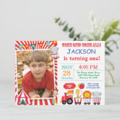 Invitation Carnaval de cirque fête d'anniversaire (Debout devant)