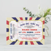 Invitation Carnaval de cirque Révélation de genre Baby shower (Debout devant)