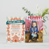 Invitation Carnaval de cirque vintage Anniversaire Photo Invi (Debout devant)