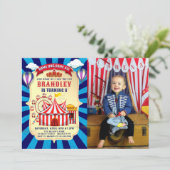 Invitation Carnaval de cirque vintage retro Photo (Debout devant)