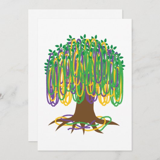 Invitation Carnaval de Mardi Gras (Devant / Derrière)