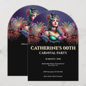 Invitation Carnaval de Mascarade Âge Étape Anniversaire (Devant / Derrière)
