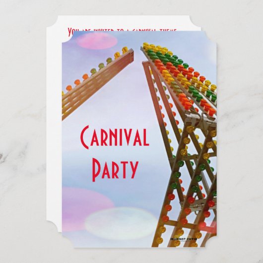 Invitation Carnaval de Sizzler coloré Theme Party (Devant / Derrière)