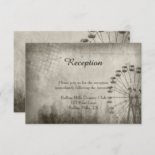 Invitation Carnaval de Steampunk Réception des mariages de ch (Devant / Derrière)