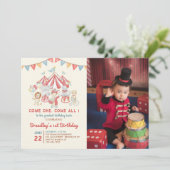 Invitation Carnaval des animaux de cirque mignons Photo (Debout devant)