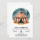 Invitation Carnaval Digital Magic Circus Anniversaire (Devant / Derrière)
