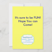 Invitation Carnaval du cirque jaune et bleu Gros anniversaire (Dos)