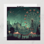 Invitation Carnaval éffrayant : Fright Fest Fairground (Devant / Derrière)