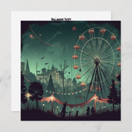 Invitation Carnaval éffrayant : Fright Fest Fairground (Devant / Derrière)