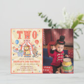 Invitation Carnaval et Animaux 2e anniversaire Photo (Debout devant)