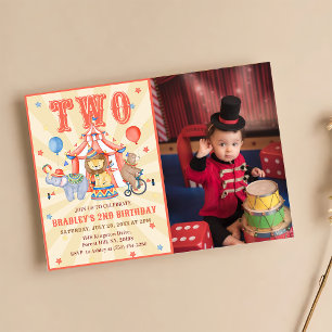 Invitation Carnaval et Animaux 2e anniversaire Photo