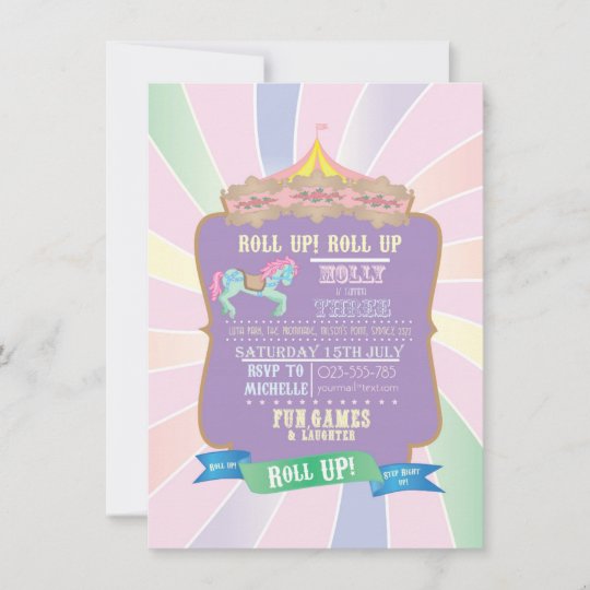 Invitation Carnaval Fete Foraine Pastel Anniversaire Zazzle Be