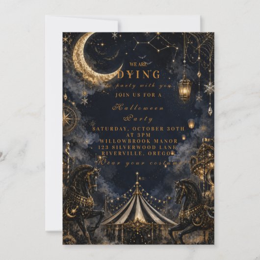 Invitation Carnaval gothique de la fête d'Halloween (Devant)