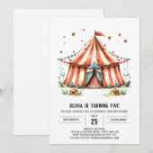 Invitation Carnaval Happy Delight Circus Anniversaire (Devant / Derrière)