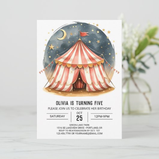 Invitation Carnaval magique et éditable (Debout devant)