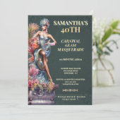 Invitation Carnaval Mascarade 40e Anniversaire (Debout devant)