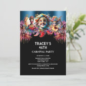 Invitation Carnaval nuit feu d'artifice de cirque mascarade b (Debout devant)