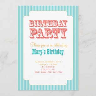 Invitation Carnaval occidental - fête d'anniversaire - bleu